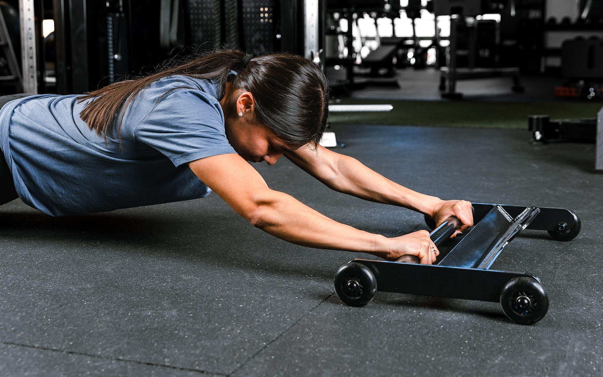 Athlete using glute ham roller for ab exercises