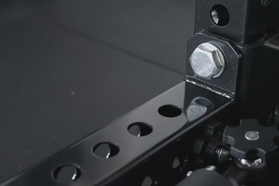 Video of Metallic Black Front Foot Extension Pair 2.0 with REP branding compatible with landmine attachment